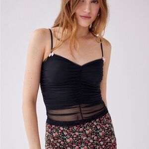 Urban Outfitters Black Camisole with Pink Bow